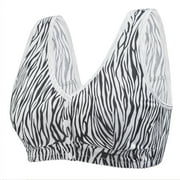 Plus Size Everyday Bras Women's Front Snap Close Sports Push Up Wire Free Bra Casual Print Comfort Breathable Bra